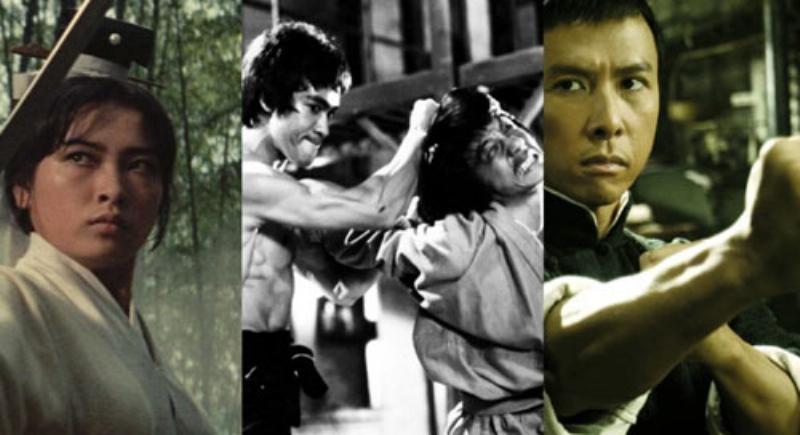 Phân loại các thể loại phim võ thuật, bao gồm Kung Fu, Wuxia, hành động hiện đại với các ví dụ minh họa